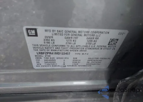 2021 Buick Envision Awd Essence from USA, damaged, VIN LRBFZPR41MD122457